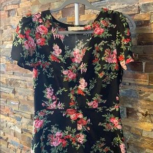 Floral button down dress